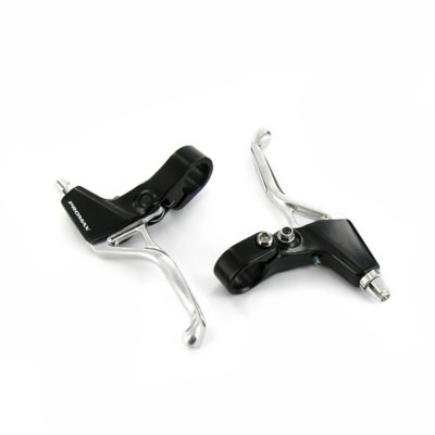 Paire de leviers de frein long métal Noir / Poli - Peugeot - MBK