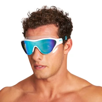 Lunettes De Piscine Adulte THE ONE MASK MIRROR SS21 Bleu, blanc et noir ARENA