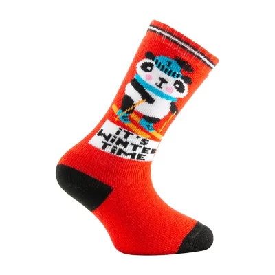 Qunature Chaussettes Haut Enfant Ski Épais Chaussettes Mollet Laine Thermique Neige Chaud Long Douce Fille Garçon 25-28 Anti-Choc Ergonomique Hiver Snowboard Patinage 1 Paire Gris