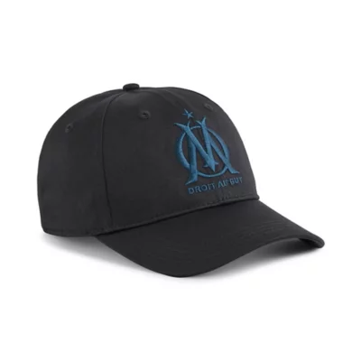 Casquette Olympique De Marseille OM - Noir - Unisexe - Taille Unique - Fabriquée En France