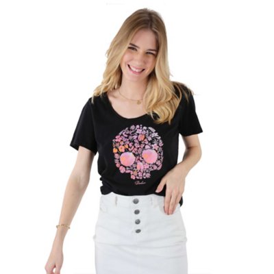 Tee shirt manches courtes femme Floriskull DEELUXE