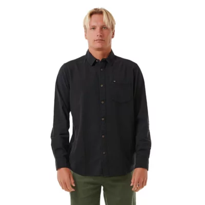 Chemise boutonnée à manches longues pour homme avec broderie rose pour mariage, banquet, smoking, Noir, S