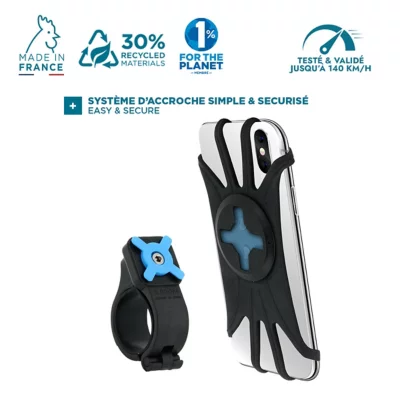 Support Smartphone vélo silicone : compatible tout vélo/téléphone
