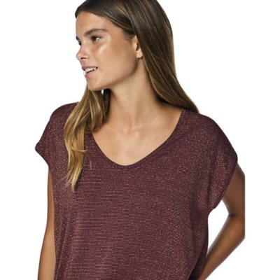 T-shirt Donna PIECES Pcbillo New Tee Noos - Righe Marine, Scollo A V, Vestibilità Larga, Taglia 40 (XS) - 4