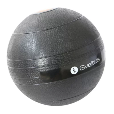 Sveltus Médecine Ball 1 Kg Noir/Jaune - Ballon De Fitness Avec Poignées Pour Coordination Et Puissance