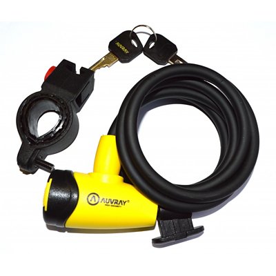 ANTIVOL SPIRALE A CLE "CITY" D12 L180 AVEC SUPPORT