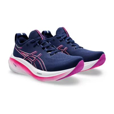 Chaussures De Running Femme GEL NIMBUS 26 Bleu et rose ASICS