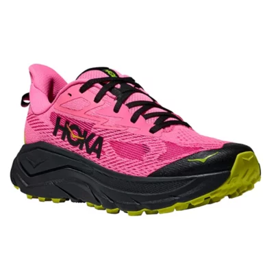 Chaussures De Trail Femme Challenger Rose, noir et jaune HOKA