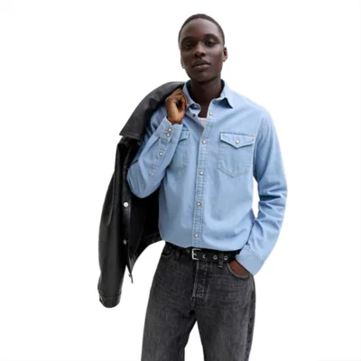 Serge Blanco Chemise manches longues Bleu ciel (Bleu) - Vêtements chez