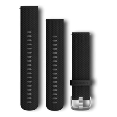 Bracelet pour montre intelligente Garmin Forerunner - 13,5 + 9,4 cm de  long, 23mm de large, silicone, noir
