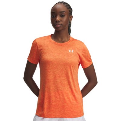 T-shirt manches courtes running respirant femme - Dry corail fluo - Décathlon
