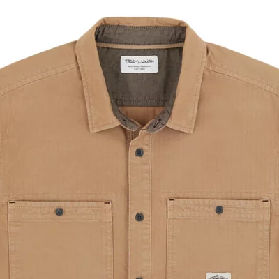 Chemise Manches Longues Beige Style Rétro Teintée - Taille M, Marque Paper Rain - Occasion Très Bon état
