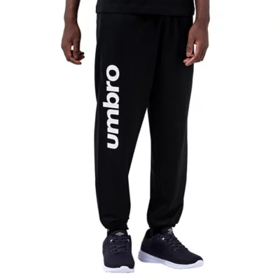 Pantalon De Survêtement Homme Umbro Noir - Coupe Athlétique, Intérieur Molletonné, Poches Zippées - Confort Sport