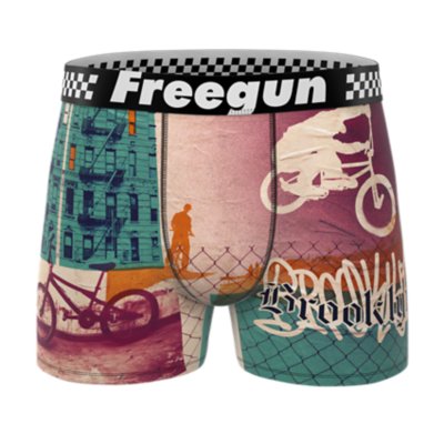Boxer Homme FREEGUN - Microfibre Extensible - Motif Hibou - Pour Sport & Quotidien - Taille Unique (ceinture 35 Mm) - 5