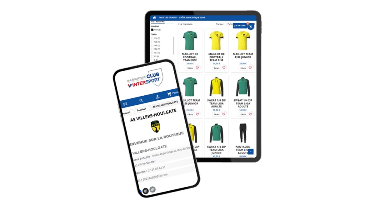 Boutique en ligne d'un club sportif