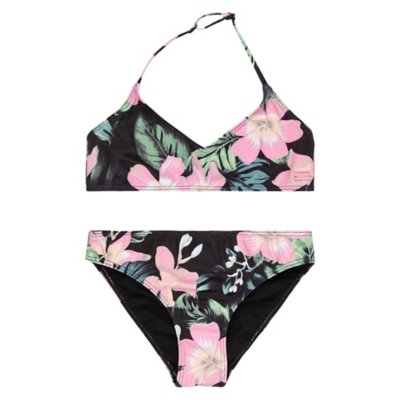 HAUTE PRESSION Maillot De Bain Deux Pièces Fille X9070 - Bandeau Volants Tropical, 6-16 Ans