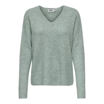 Pull Vert Only Mine Taille S - Col V - Manches Longues - Tricoté - Comme Neuf