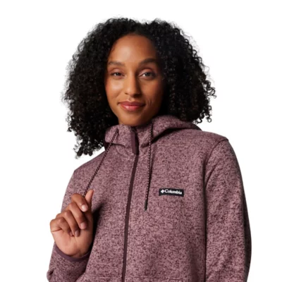 Sweat Polaire Columbia Femme - Violet Taille L - Demi-Pression Extérieur - Occasion Parfait État
