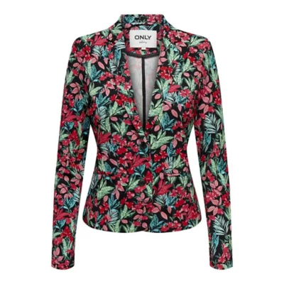 Blazer Femme Matelassé à Motif Fleuri J. Jill – Taille L/P (Petite), Couleur Olive, Occasion Très Bon État