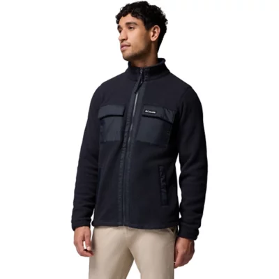 Veste polaire dans un mélange de matières pour hommes en Noir