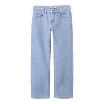 Jeans Fille NAME IT - Jean Bleu Danois, 77% Coton, 22% Polyester, 1% Élasthanne, Coupe Confortable - 3