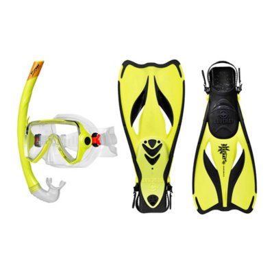 Kit de snorkeling Palmes masque et tuba - Kit tropical noir et blanc pour  les clubs et collectivités