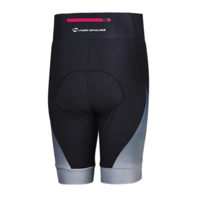 Short De Vélo Femme Terry Precision Noir Et Rose - Taille L, Rembourré, Compression