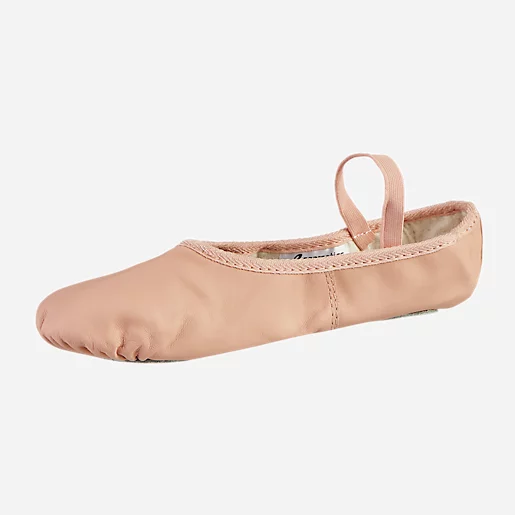 Chaussures de Danse Classique Cuir Demi Pointe Pantoufle de Ballet Ballerine Chausson de Gym pour Enfants et Femme 