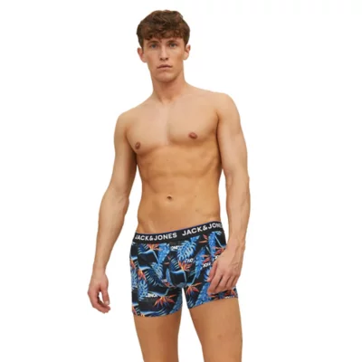 Boxers JACK & JONES Pack De 3 - 95% Coton 5% Élasthanne - Coupe Confortable - Ceinture Élastique Contrastée