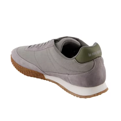 Chaussures Le Coq Sportif Veloce II Twill Homme - Semelle Antidérapante Et Confortable - Coloris Titanium/Olive