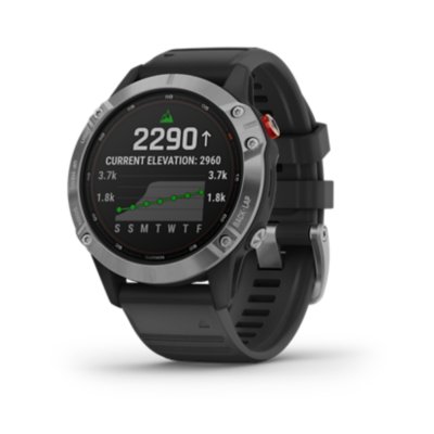 Montre GPS Cardio FENIX 6 SOLAR SILVER GARMIN INTERSPORT