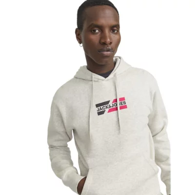 Sweat à Capuche Homme Jack & Jones Rouge, Fermeture éclair Intégrale, Taille L