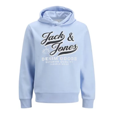 JACK & JONES Jongens Jjecaleb Varsity Sweat Hood Sn Jnr Hoodie, wit melange., 128