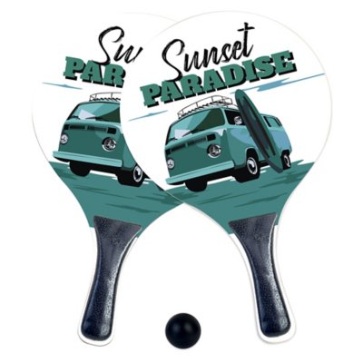 Set De 2 Raquettes De Plage Avec 3 Balles Et Sac – Poignée Ergonomique – Pour Adultes Et Enfants – Jeu De Jardin Et Plage