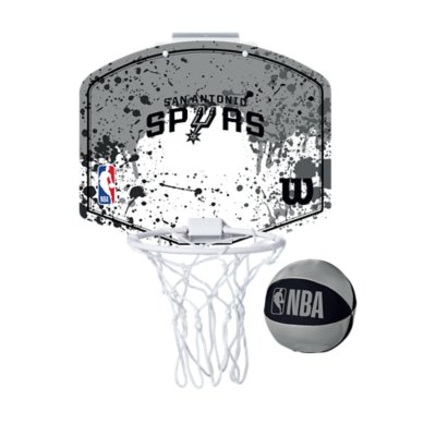 Panier De Basket Mural Team Mini Hoop Gris, blanc et noir WILSON