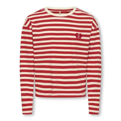 T-shirt col V manches longues, imprimé fleuri