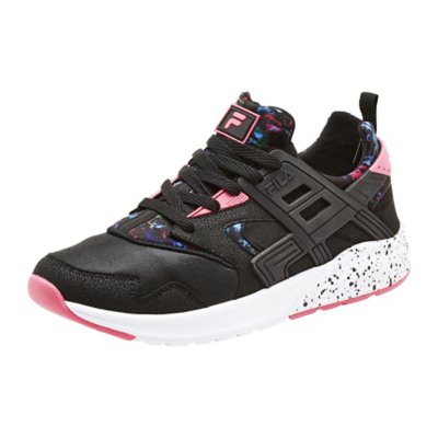 basket fila femme noir et rose