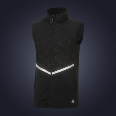 VESTE SANS MANCHE DE RUNNING HOMME KALENJI WARM + NOIR pour les clubs et  collectivités