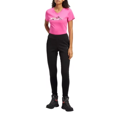 Pantalon REI Randonnée Femme Noir Taille 2P Stretch Poches Zippées Bas élastique