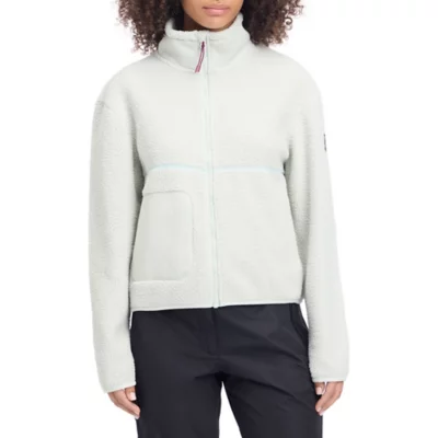 ARTQ Veste Polaire Femme Hiver Douce Et Chaude - Full Zip Double Face, Col Montant, Idéale Ski Et Quotidien - Blanc