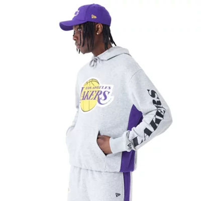 Hommes New Era NBA Graphic OS Hoody Los Angeles Lakers Sweatshirt NEW