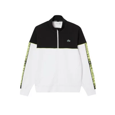 Sweatshirt Zippé Homme Technical Blanc et noir LACOSTE INTERSPORT