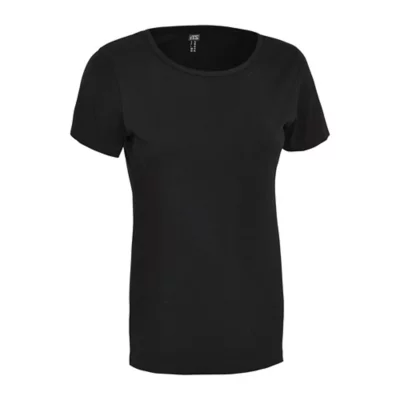 Tee-shirt TISSIA Manches Courtes Noir Motif - Taille 42/44 - Occasion Très Bon état