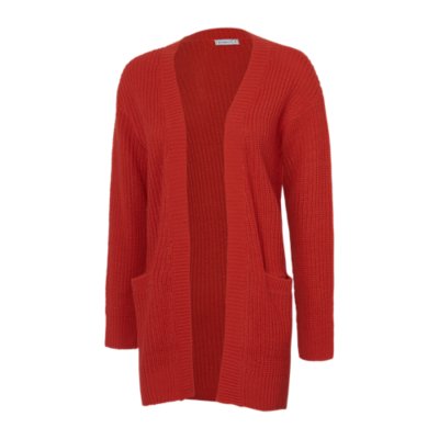 gilet rouge long femme