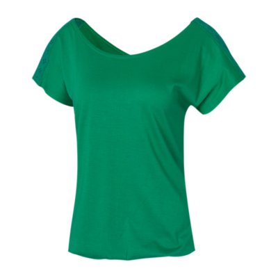 asics t shirt femme verte