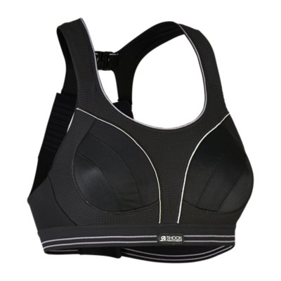 Brassière noire à col rond avec dos nageur et logo blanc floqué autour de  la taille élastiquée ADIDAS PERFORMANCE - CCV Mode