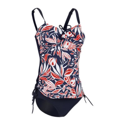 Femme Maillots de Bain Tankini 2 pièces Maillot de Bain Normal Dos Nu  Impression 2 pièces Imprimé réglable Multicolore Bretelle rembourrée  Maillots de Bain Sexy Vacances Tenue de Bikini De (Blue, L) 