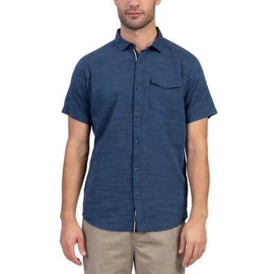 Chemise imprimée à manches courtes femme bleu