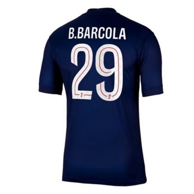 maillot de football floqué homme psg stadium domicile bradley barcola 25/26