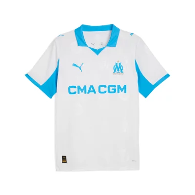 Maillot OM Marseille GOUIRI Africa, Saison 2024-2025, Blanc, Manches Courtes, Taille M